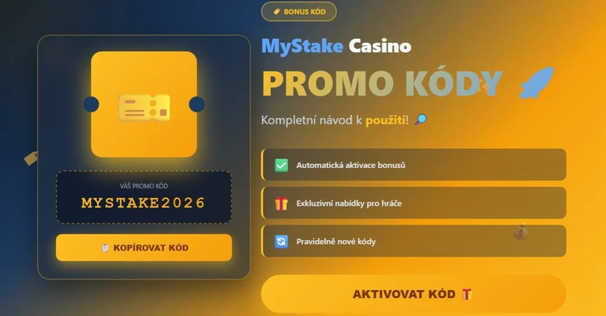 Promo kódy pro MyStake casino! Kompletní návod k použití