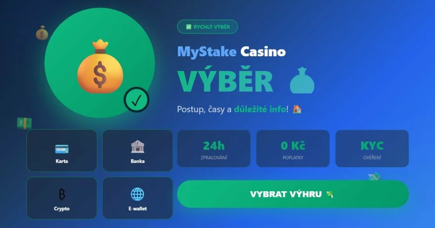 Výběr prostředků z MyStake casina! 💰 Postup, časy a důležité informace pod jednou střechou 🏠