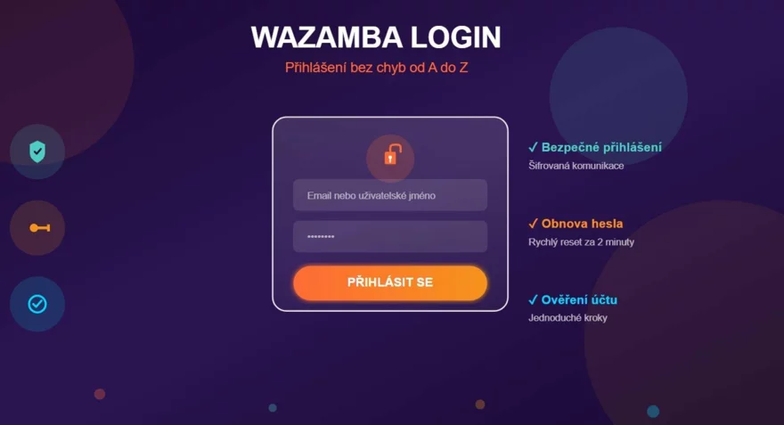 Wazamba login: přihlášení bez chyb, od hesla po ověření účtu