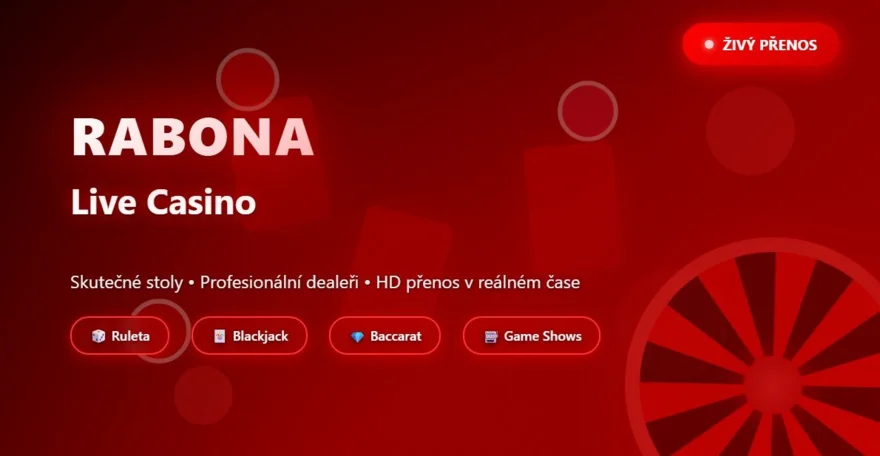 Živé hry v Rabona casinu: Nejlepší live stoly a sázkové limity