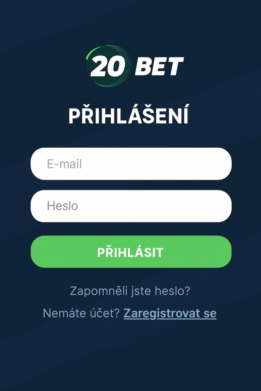 20Bet - přihlášení krok za krokem
