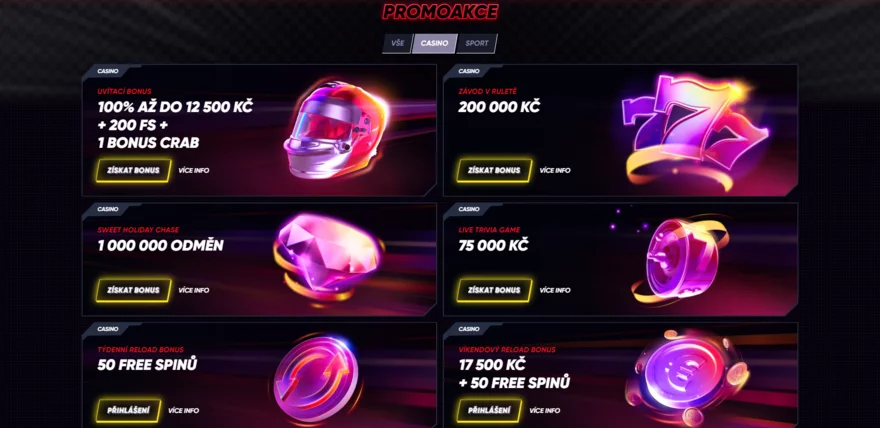 Quickwin nabídka bonusů