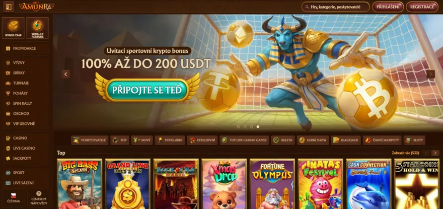 AmunRa casino homepage