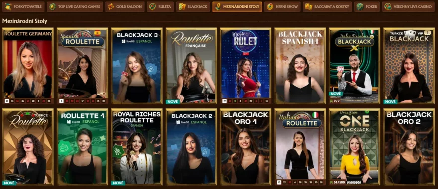 AmunRa mezinárodní nabídka stolů