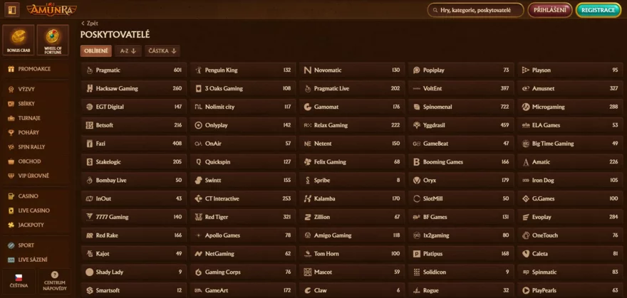 AmunRa provideři automatů