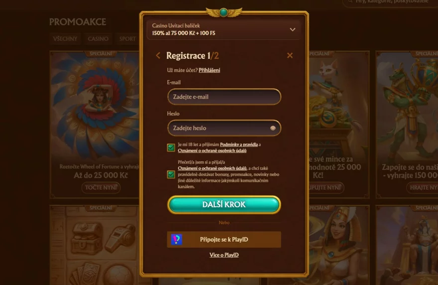 AmunRa registrační formulář