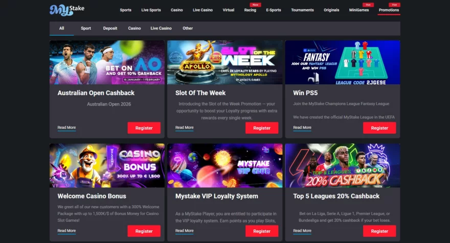 MyStake nabídka bonusů