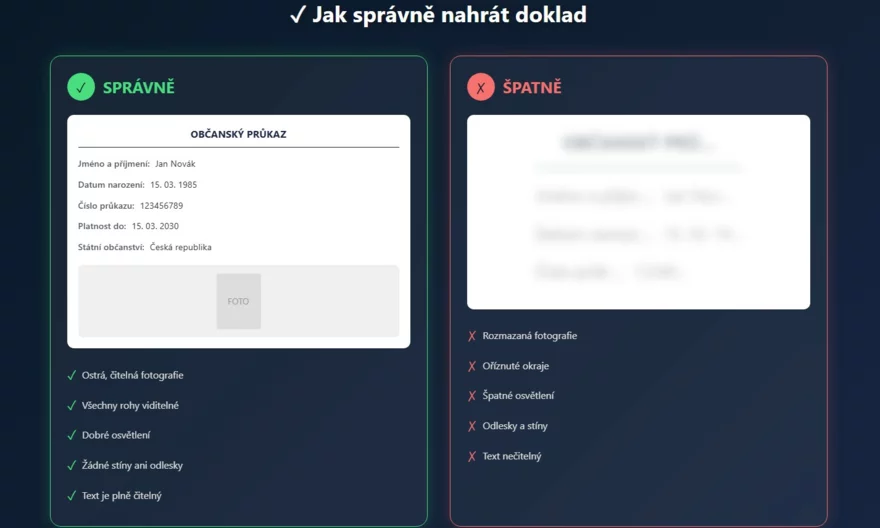 Jak správně nahrád doklad