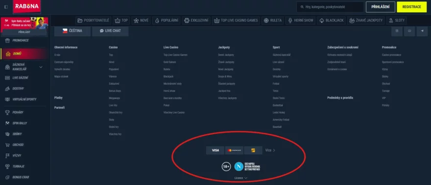 Rabona vklad najdete v patičce
