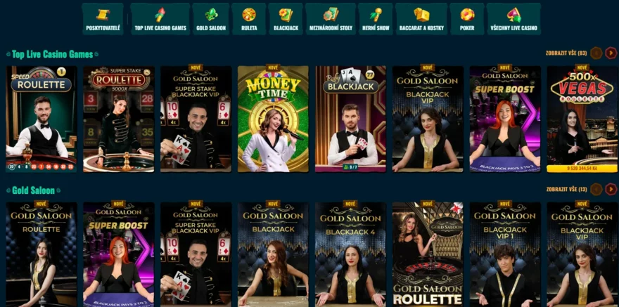 Spinanga: hry v live casinu