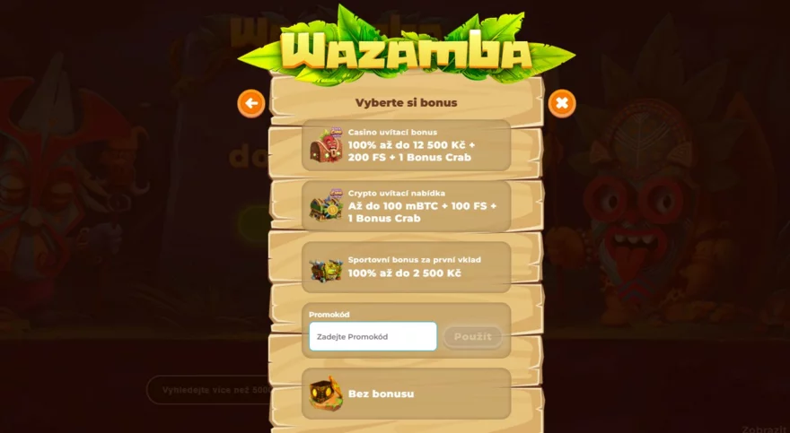 Wazamba promo kód