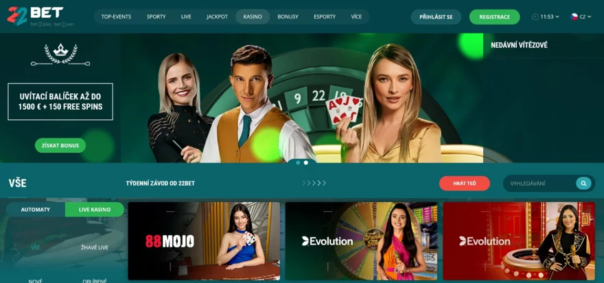 22bet casino s nízkým vkladem 1 euro