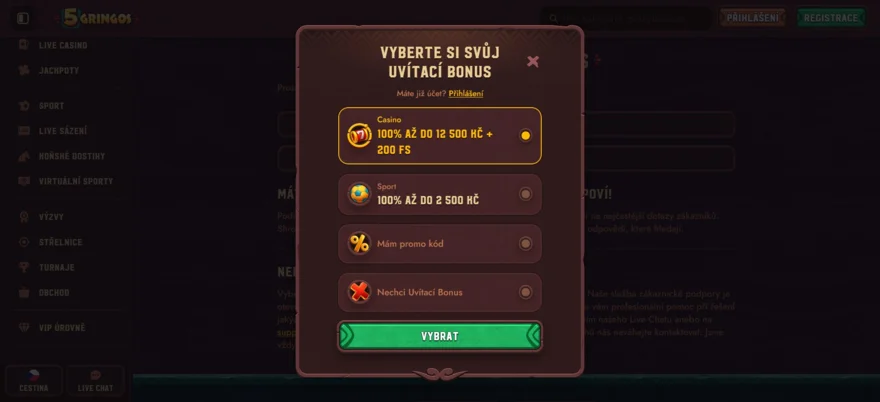 registrace na 5 gringos