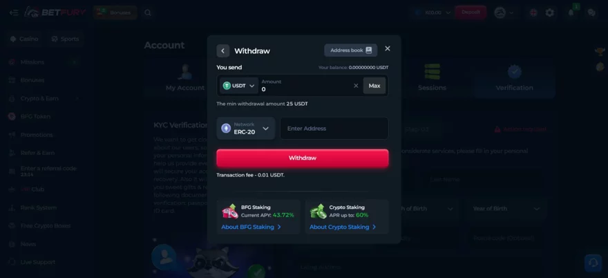 limity pro výběr usdt na platformě betfury