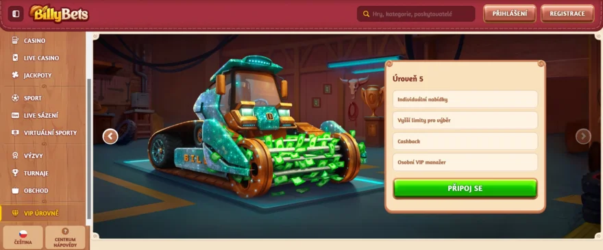 VIP program s cashbackem v casinu BillyBets