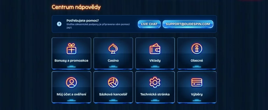 dudespin sázkovka podpora