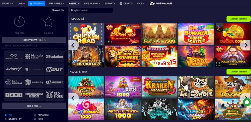 fairpari nabídka her v casinu
