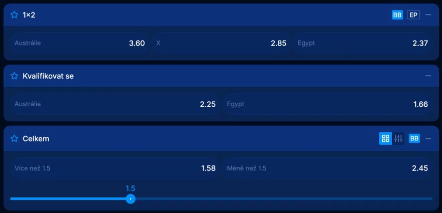 austrálie vs egypt kurzy na zápas ms 2026