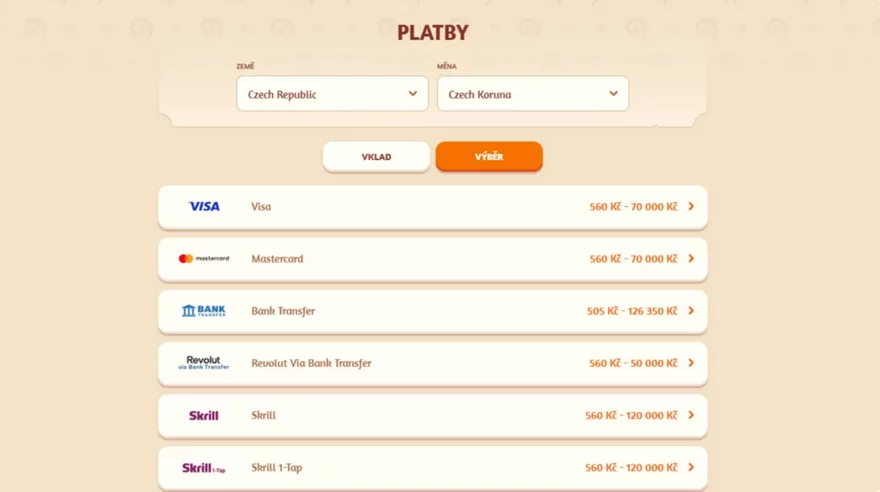billybets sázková kancelář pro sázení na fotbal - platební metody
