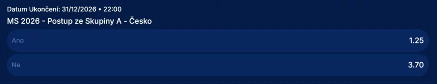 boomerang bet kurzy na postup česka ze skupina A