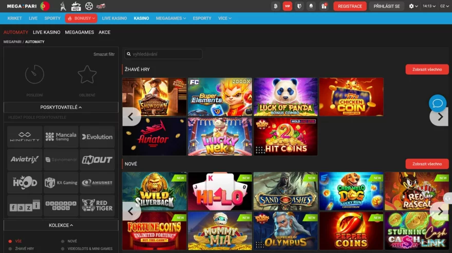 megapari zahraniční casino