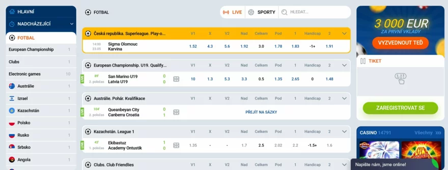 sportovní live sázky na mostbet casinu recenze