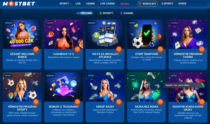 mostbet casino hry s vkladem od 50 Kč