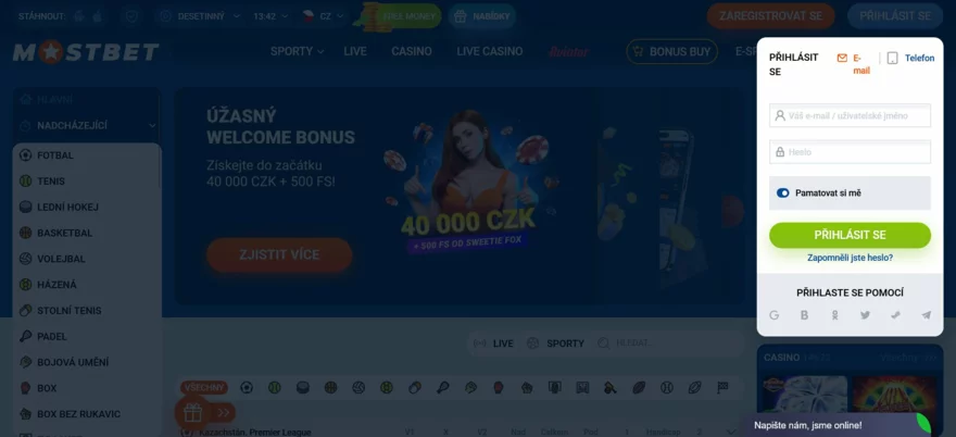 mostbet casino recenze přihlášení