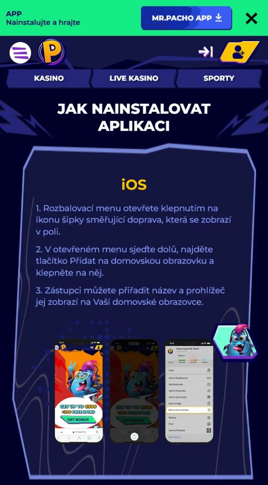 mr pacho ios aplikace