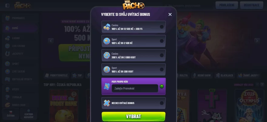mr pacho promo kód