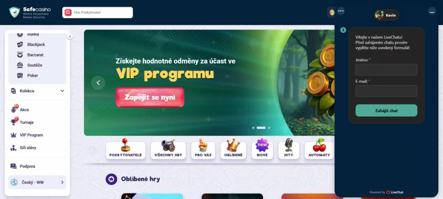 safe casino recenze živý chat