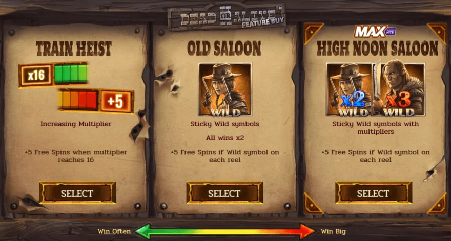 výběr bonusové hry na automatu Dead or Alive 2