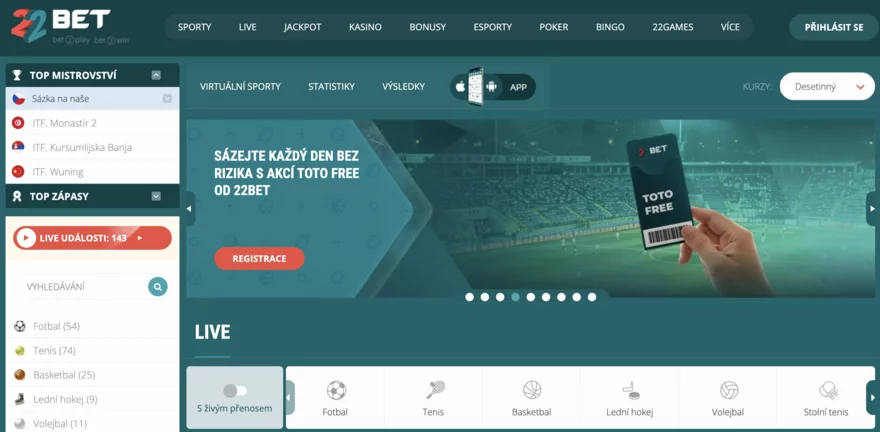 22bet MS hokej sazkovky