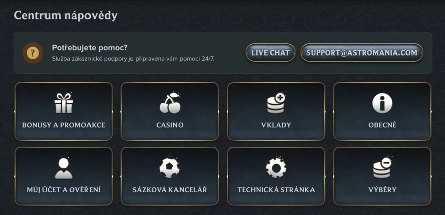 astromania lokalizace