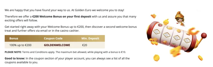 golden euro casino welcome bonus