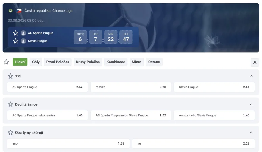 slavia – sparta 20bet