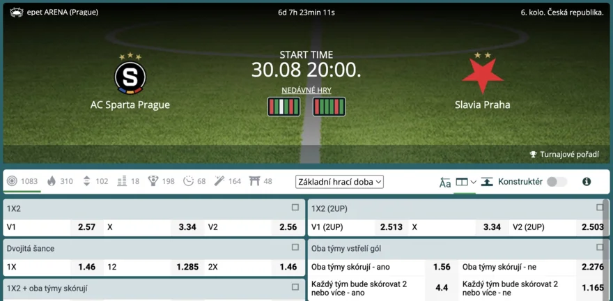 slavia – sparta 22bet