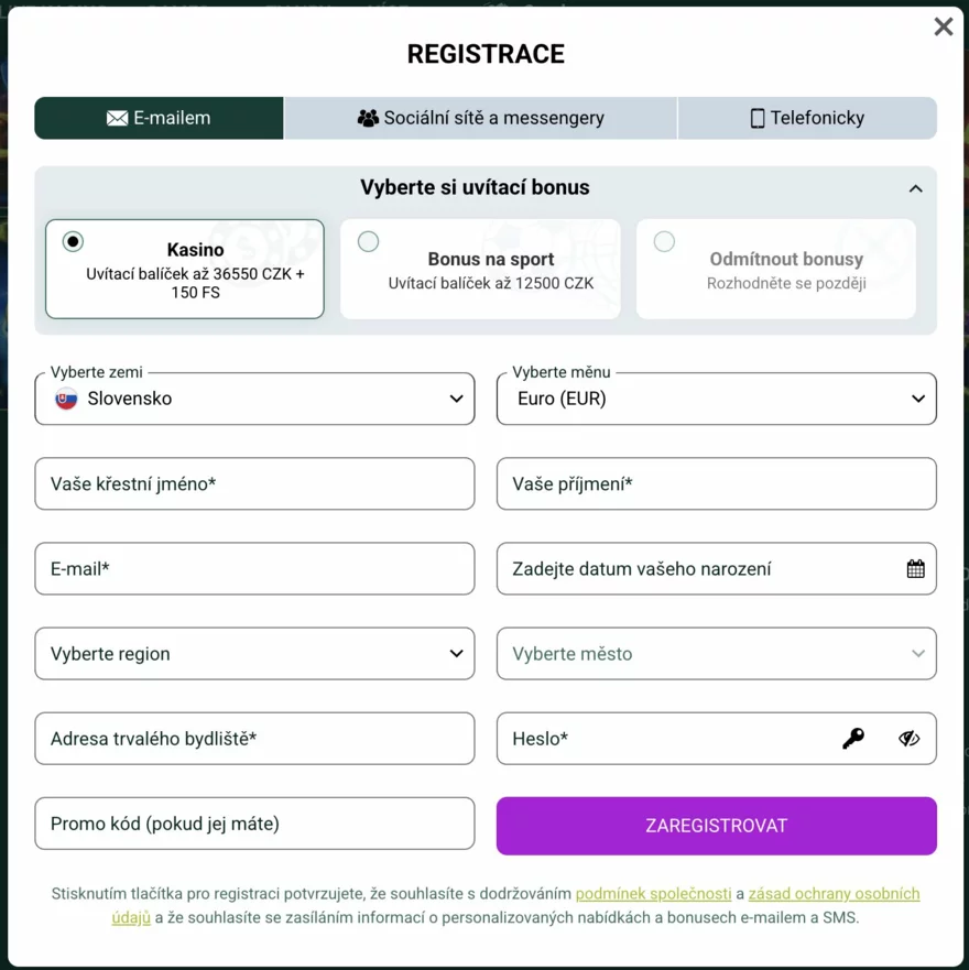 spinbetter casino registrace