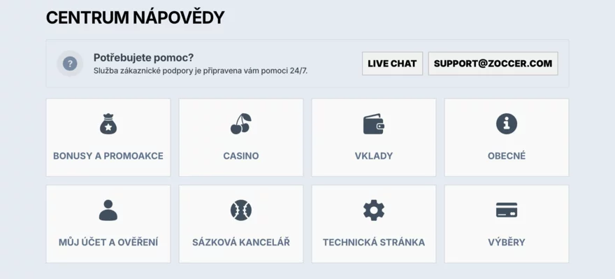 zoccer sazkovka faq