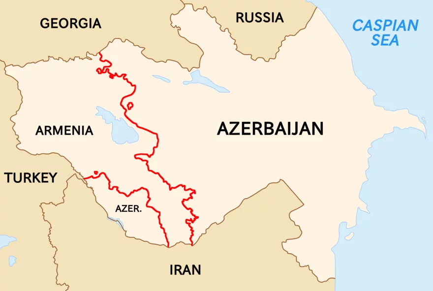 Ázerbájdžán - mapa