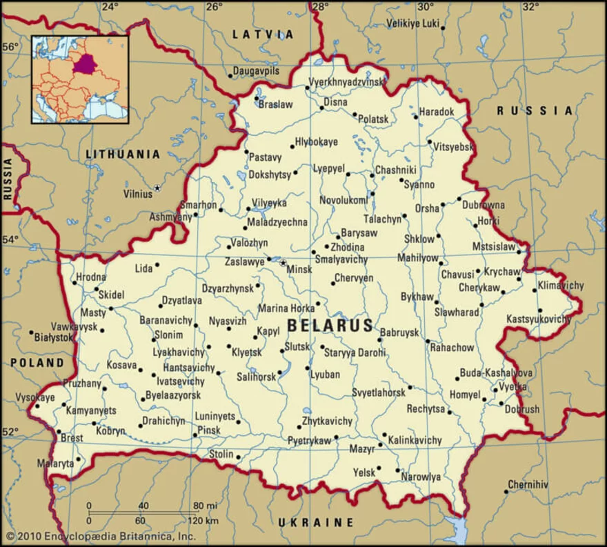 Bělorusko - mapa