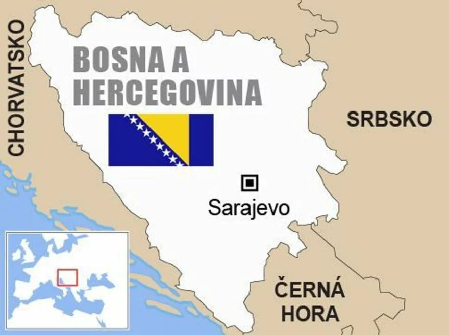 Bosna a Hercegovina - mapa