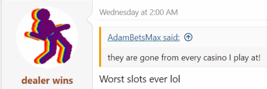 Online casino fórum vlákno - příspěvek