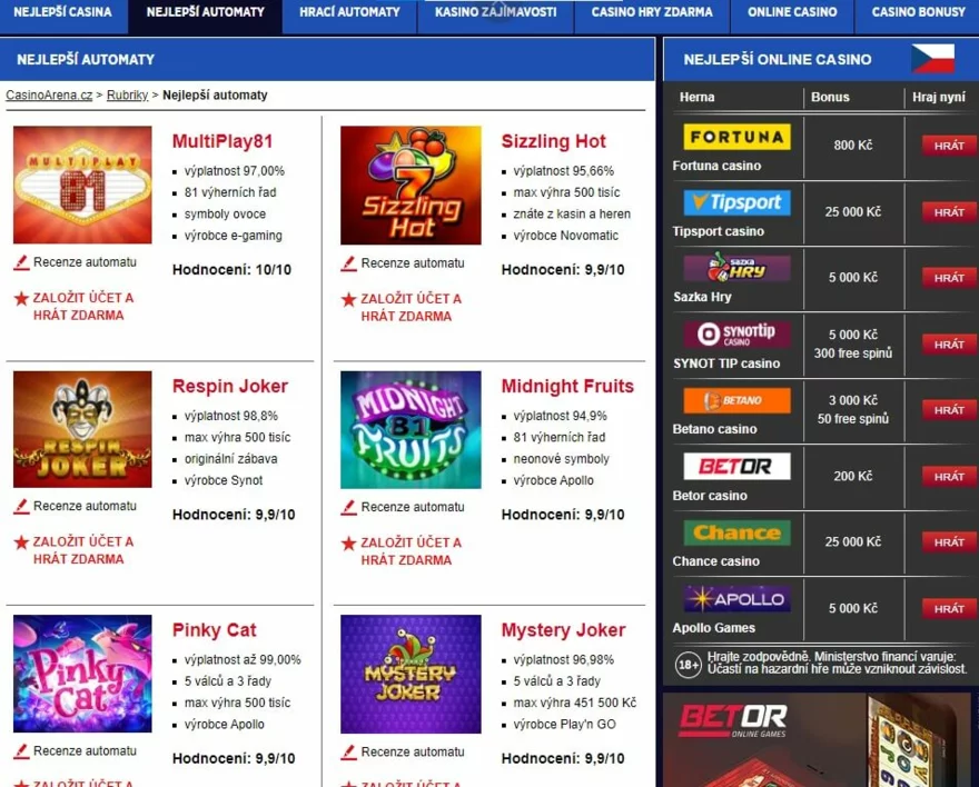 Nejlepší automaty