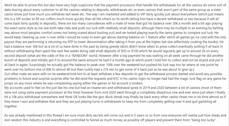 Online casino fórum - vlákno - příspěvek