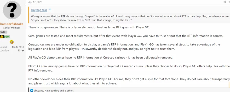 Online casino fórum - vlákno - příspěvek