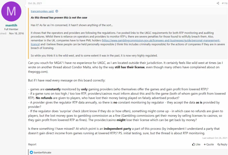 Online casino fórum - vlákno - příspěvek