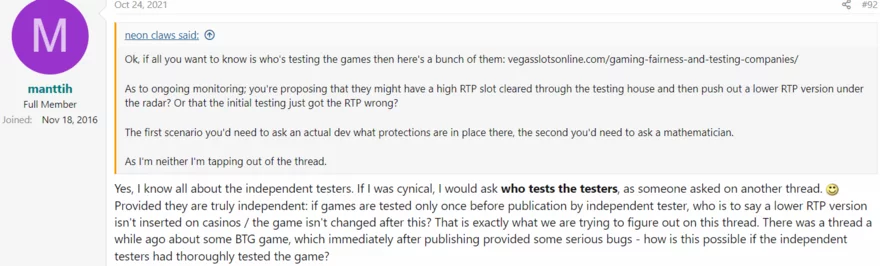 Casino fórum vlákno - příspěvek