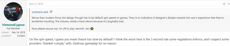 Online casino fórum vlákno - příspěvek