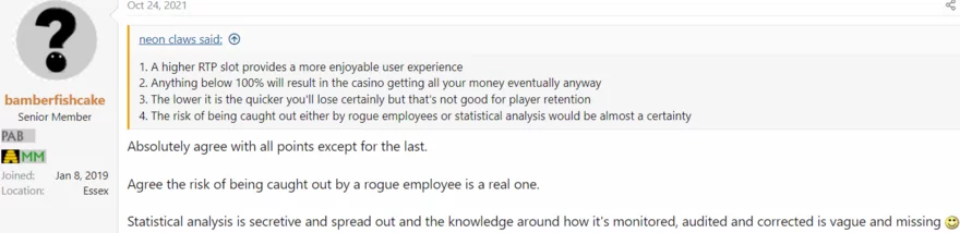 Casino fórum vlákno - příspěvek